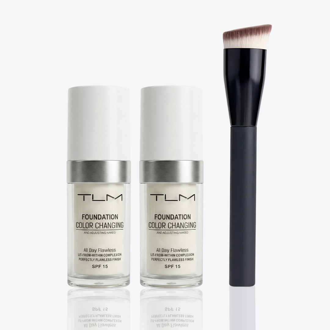 KIT Base TLM + Pincel Angular Profissional | Ajuste Personalizado ao Seu Tom