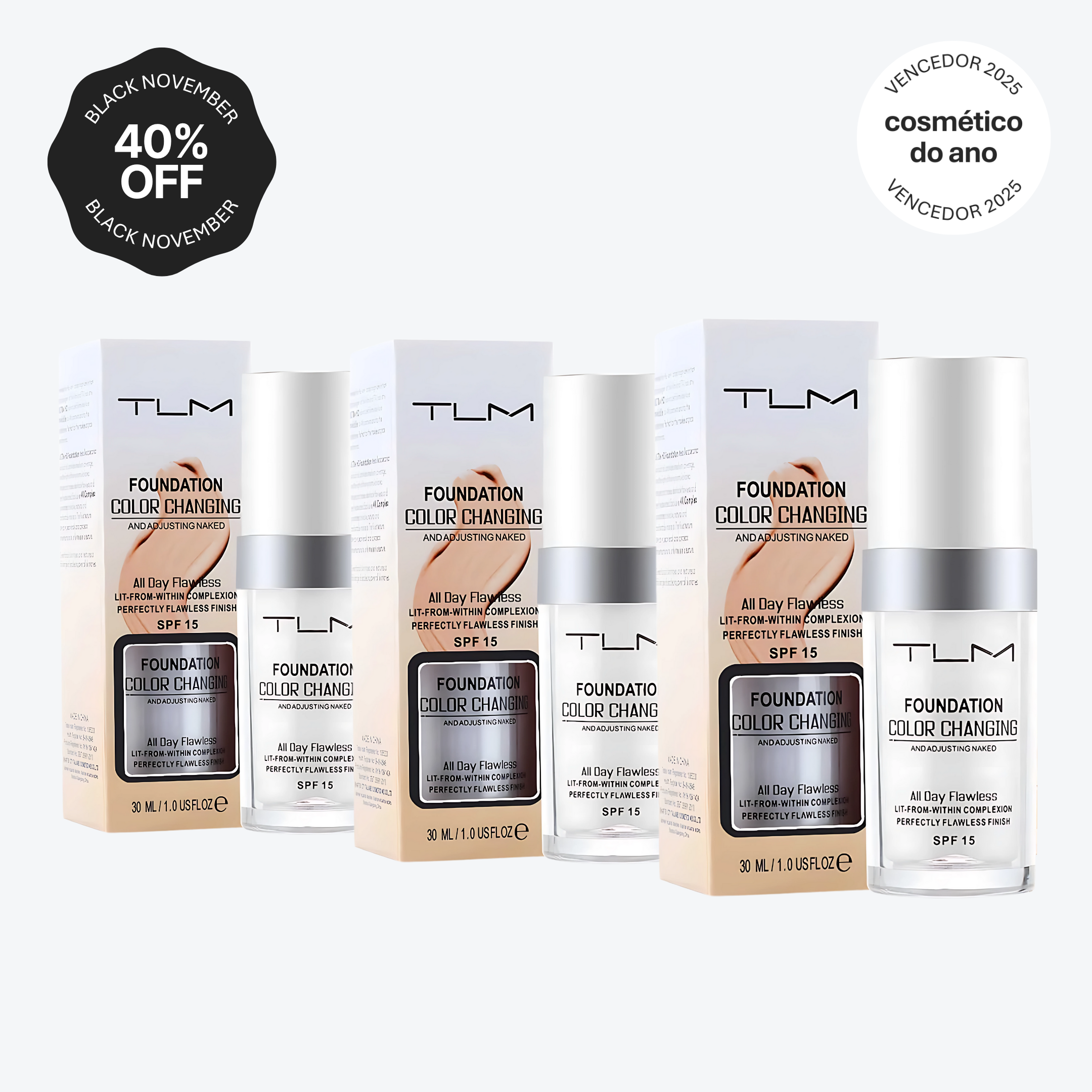 Base TLM 4 em 1 | Cobertura Natural e Ajuste Personalizado ao Seu Tom