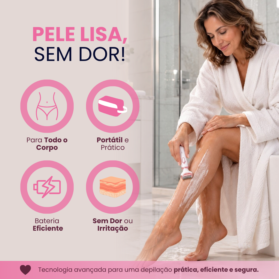 Depilador LisseCare™ 4 em 1 - Recarregável e À Prova D'Água