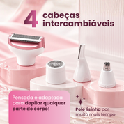 Depilador LisseCare™ 4 em 1 - Recarregável e À Prova D'Água