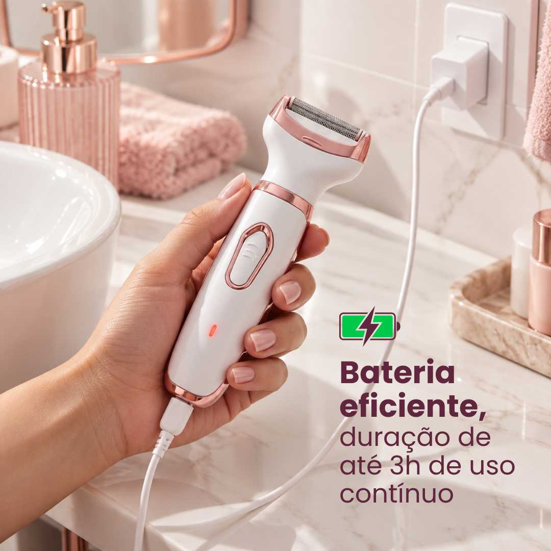 Depilador LisseCare™ 4 em 1 - Recarregável e À Prova D'Água